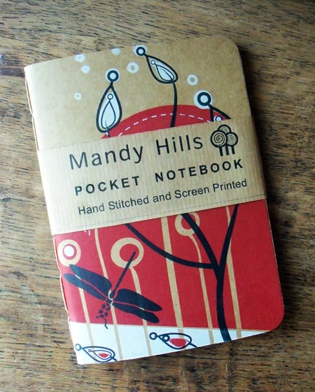 Dragonfly Notebook - Hand Stitched & Screen Printed