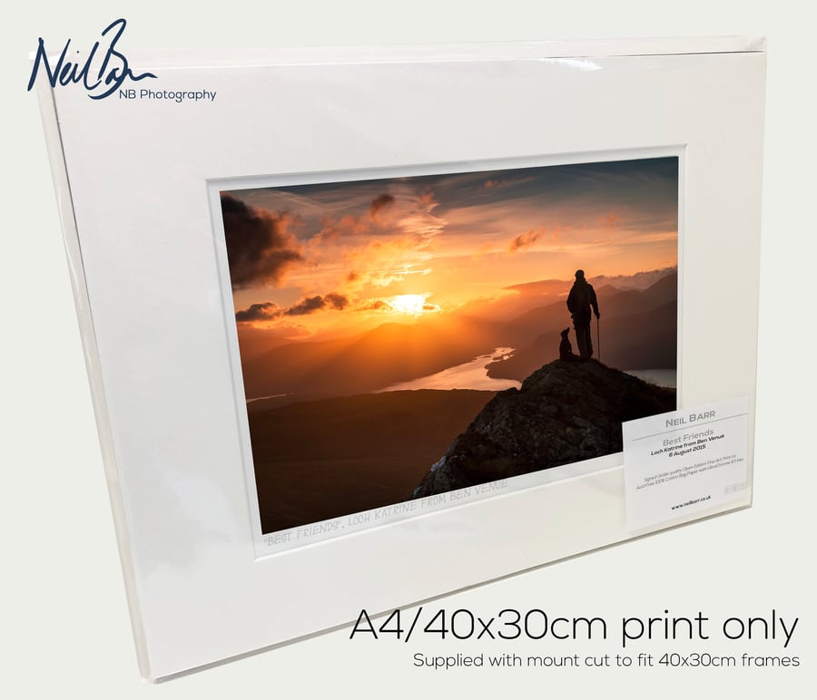 Best Friends - Man & Dog Ben Venue Scotland - A4 (40x30cm) Unframed Print