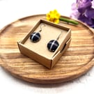 Cornwall Heritage St. Piran Flag Dangle Earrings Handmade Hypoallergenic