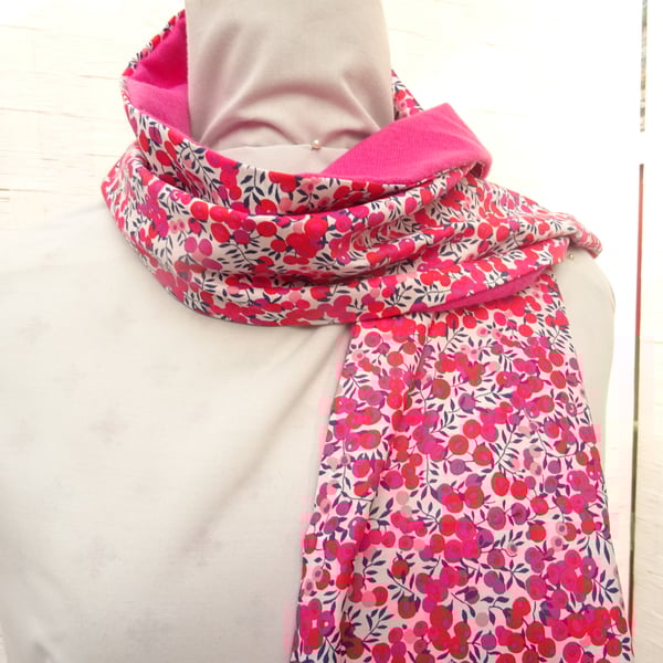 Liberty of London Print Long Scarf.Cotton Tana Lawn Cashmere .  