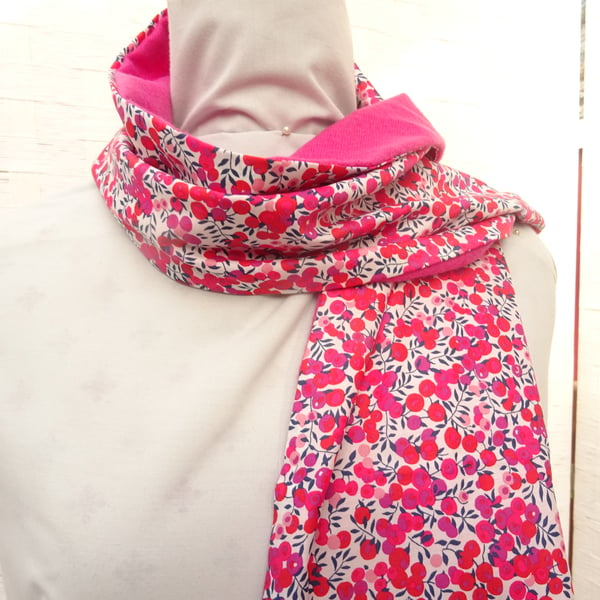 Liberty of London Print Long Scarf.Cotton Tana Lawn Cashmere .  