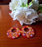 Handpainted wooden earring
