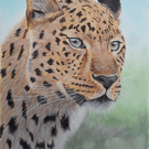 Leopard Acrylic Signed Painting
