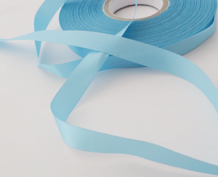 Blue satin acetate ribbon 11mm x 5 metres 