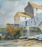 Original Watercolour Landscape .Polperro Harbour. 15x11 inches.