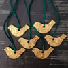 Christmas Decorations - 6 gold ceramic bird Christmas decorations