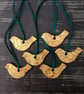 Christmas Decorations - 6 gold ceramic bird Christmas decorations