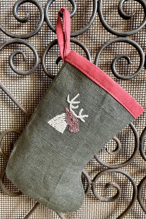 Hand Embroidered Christmas Stocking
