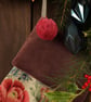 Christmas Stocking Vintage Little Chatsworth Pom Pom Purple - Image 4