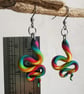 Rainbow Dangly Snake Earrings - Image 4