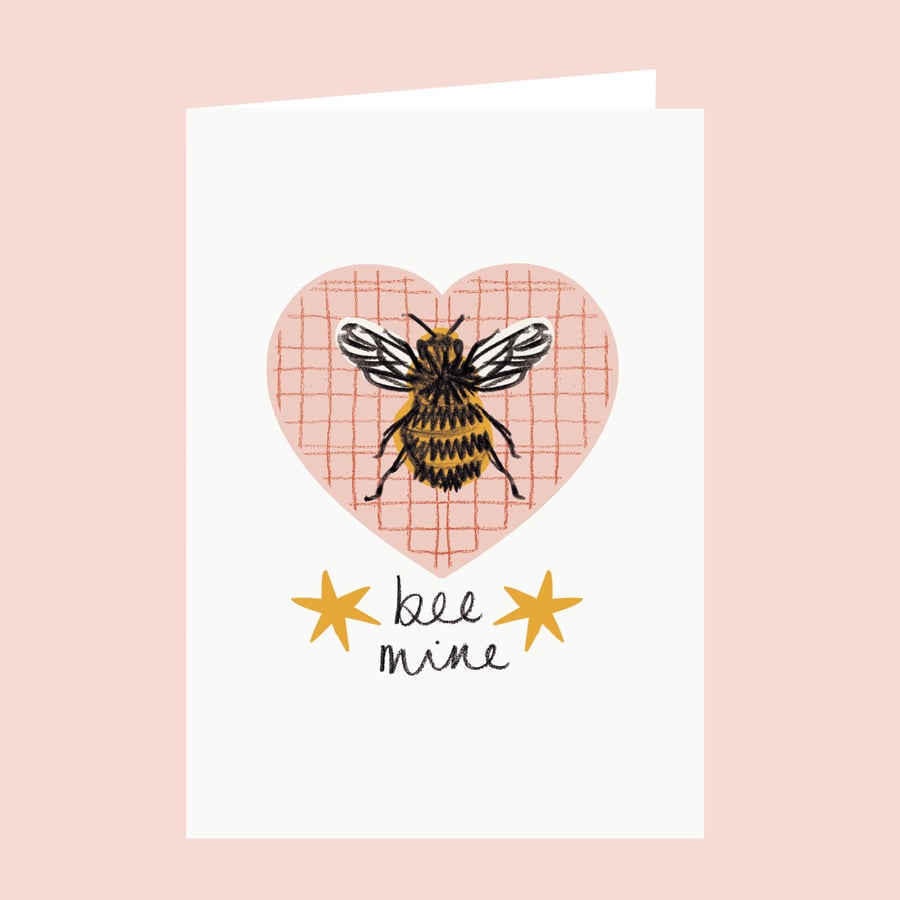 Be Mine Valentine's Day Card - Bee Mine Card 