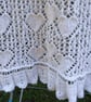Hand knitted baby christening sweetheart shawl in pure white lace weight yarn - Image 3