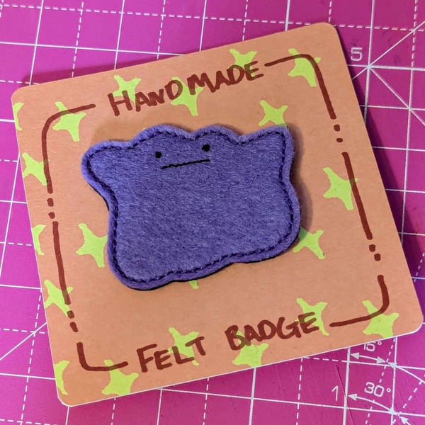Handmade Pokemon Ditto inspired pin