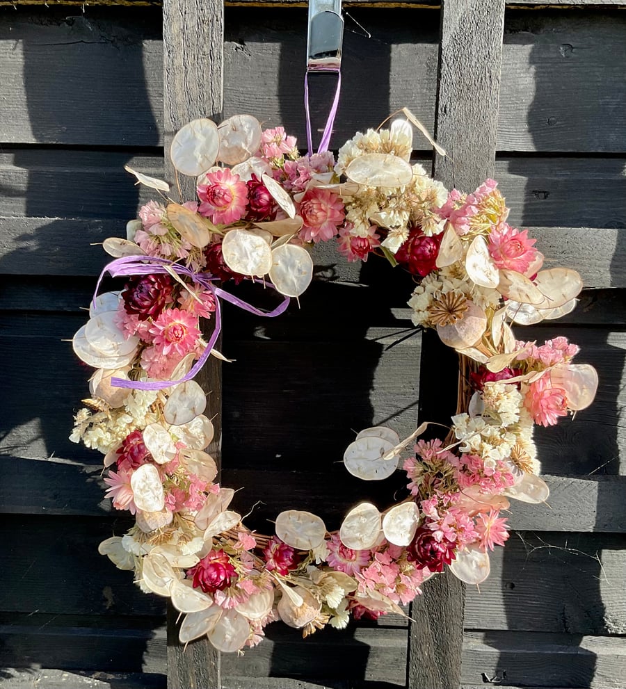 Dried Flower Wreath - Pretty in Pink