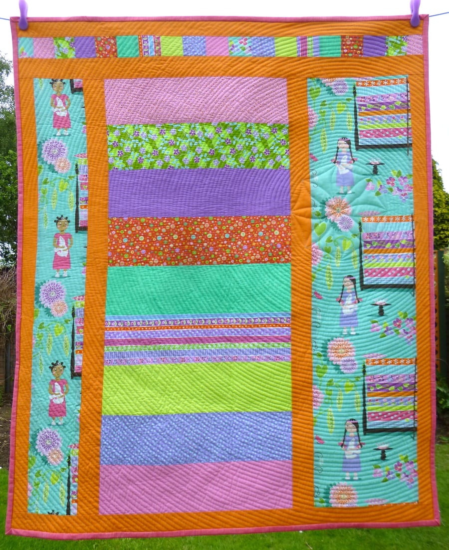 Patchwork Quilt Princess and Pea Folksy