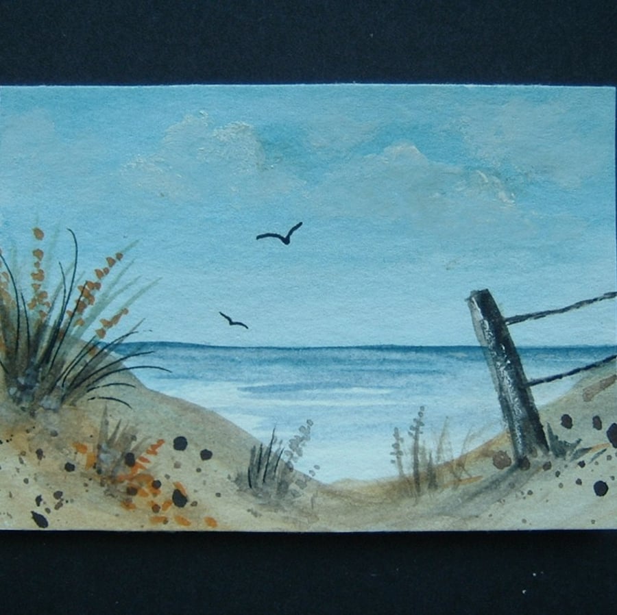 sea and sand paintings art original aceo ref 123