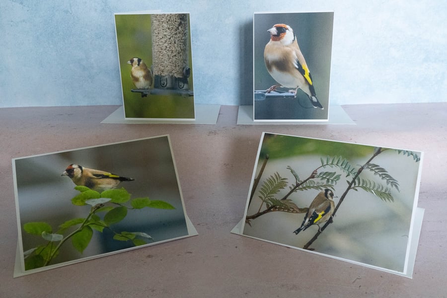 Set of 4 Goldfinch A6 Eco Greetings Cards