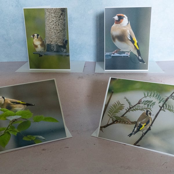 Set of 4 Goldfinch A6 Eco Greetings Cards