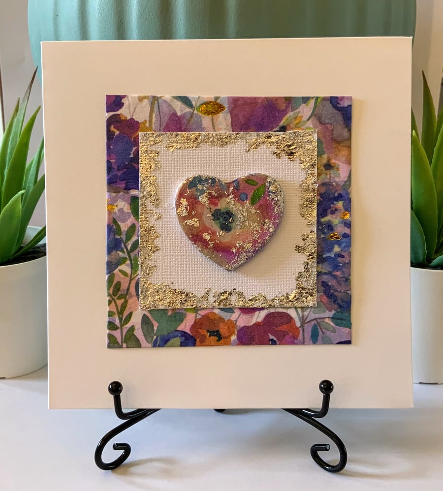 Wood Heart Occasion Card.