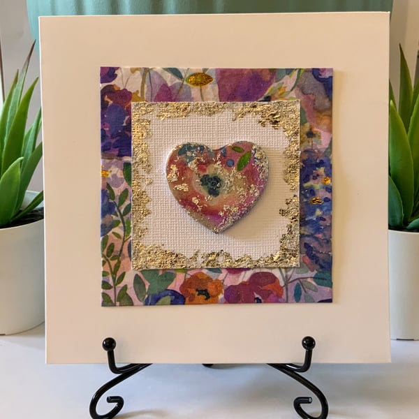 Wood Heart Occasion Card.