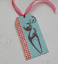 CHRISTMAS GIFT tags ( set of 3) .Winter . Deer. Retro .Kitsch.  - Image 5