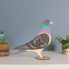  Standing Wooden Pigeon Decoration Ornament- Hand Painted