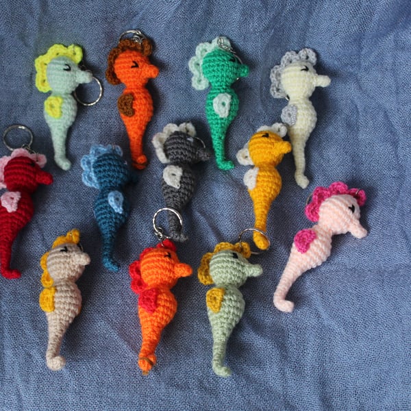 Crochet Seahorse keyrings