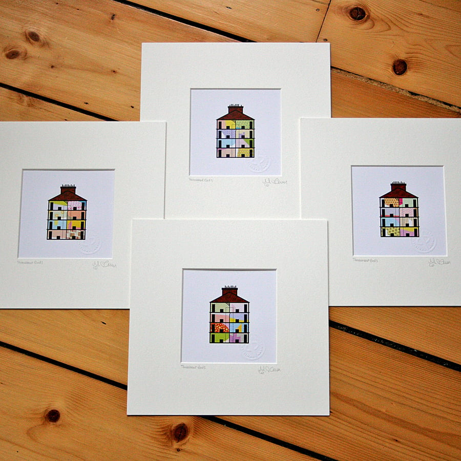 Tenement Ends, mounted. Set of 4