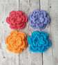 4 crocheted triple layered flowers - custom order