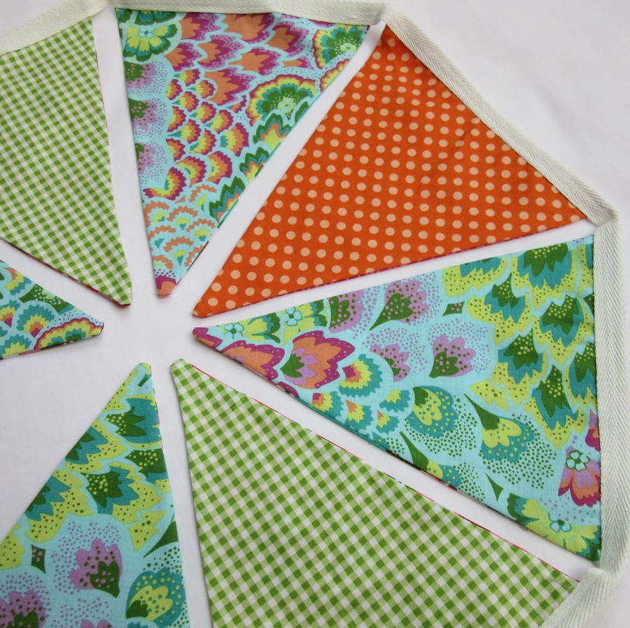 Reversible Bunting - Spring fresh prints and Gingerbread House