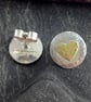  silver and 18ct gold heart stud earrings - Image 7