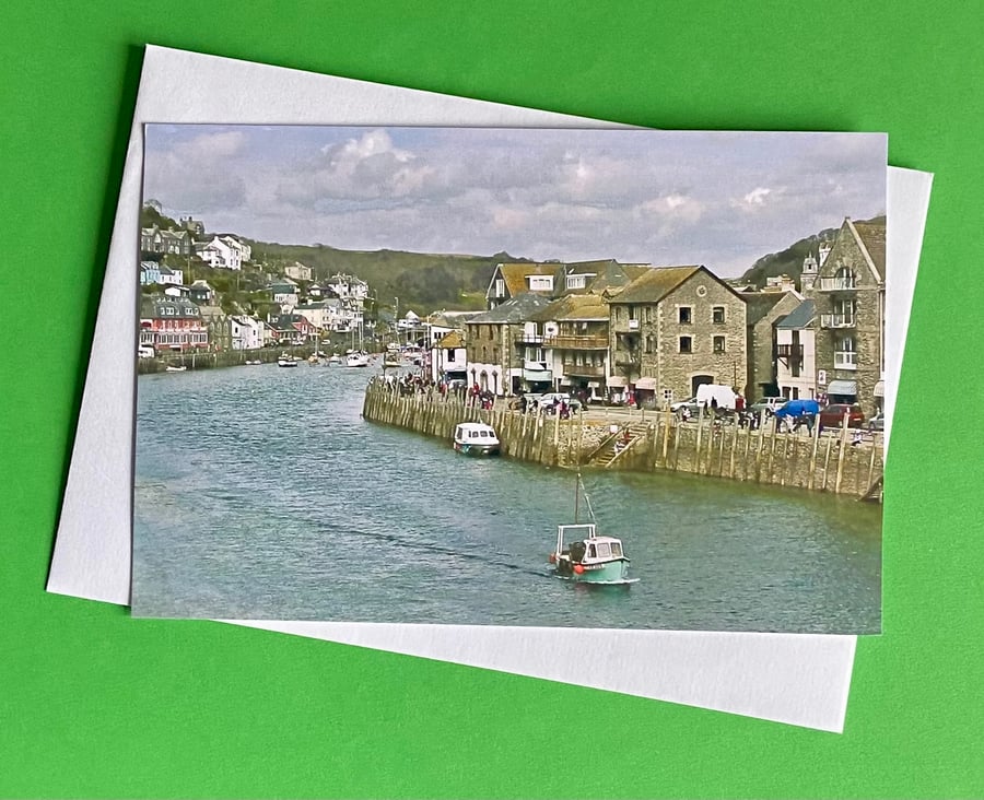 Looe Harbour Cornwall - Photographic Print Greetings Card