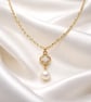 Four leaf Clover and Pearl Pendant Necklace - Gold Plated  - Image 8