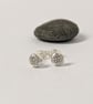 STERLING SILVER Tread Textured stud earrings, Handmade Urban Jewellery