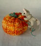 Dora, a tiny jointed mouse sitting on a pumpkin - Image 3
