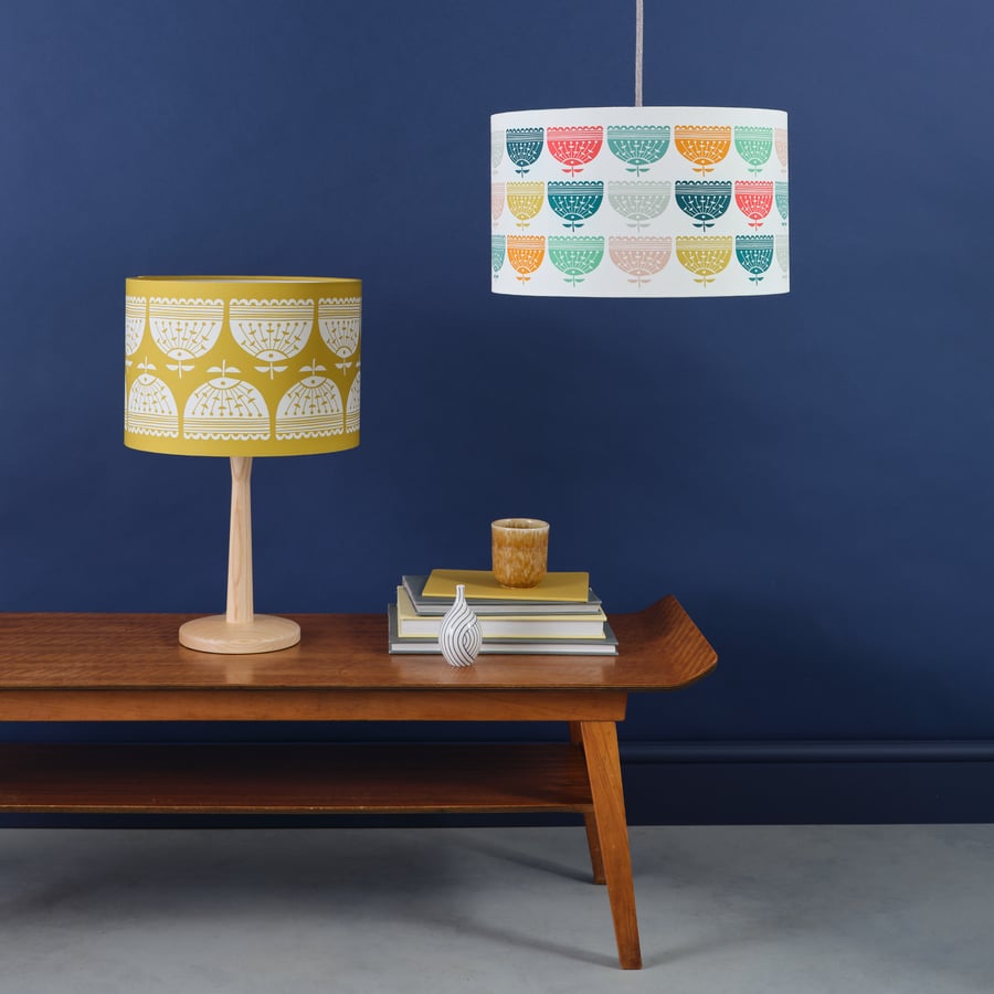 Perfectly Imperfect Handmade Rainbow Colour Flower Lampshade 35cm - British Made