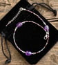 Amethyst Nugget Anklet. Sterling Silver. Extension Chain.  - Image 9