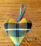 Hanging Heart decoration in wool Cornish Tartan - Image 2
