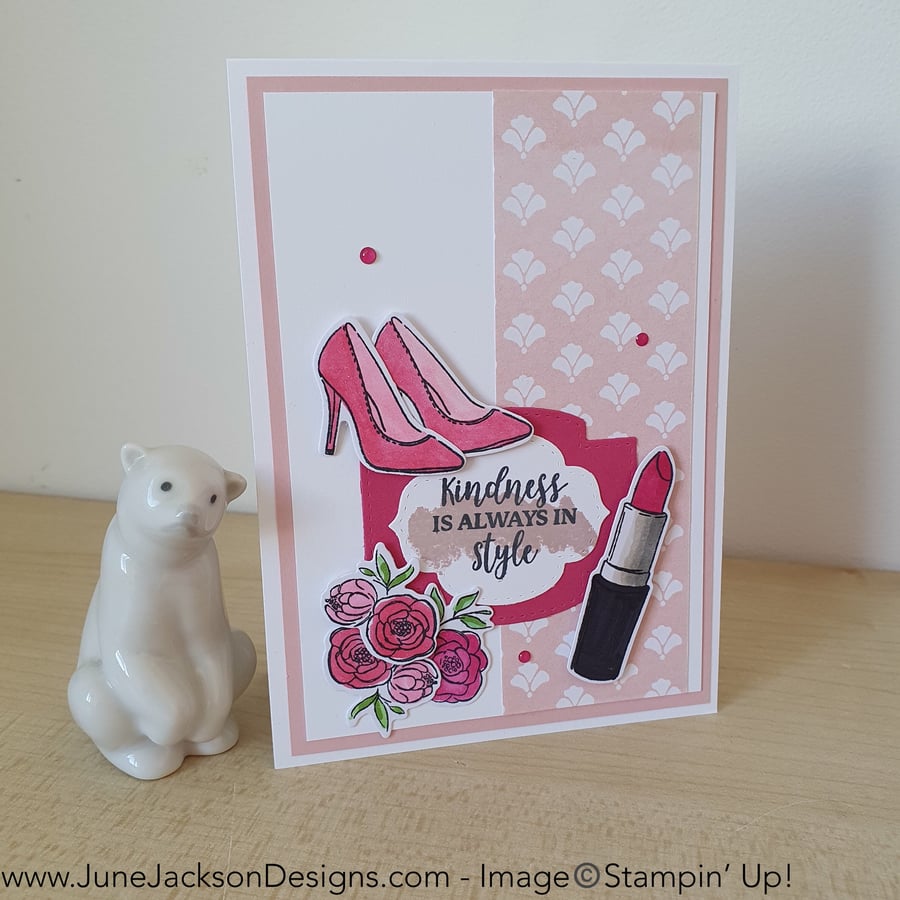 A floral boutique hand stamped greetings card
