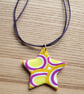 Lemon Sherbet Star FIMO Polymer Clay Pendant - Image 2