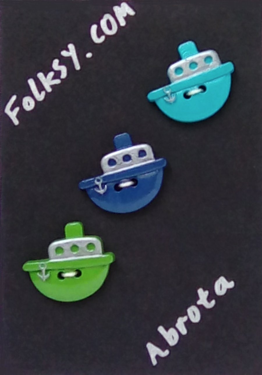 Ship or boat shaped buttons