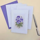A6 Card set of 4 - Violet Birth Flower Botanical Blank Greeting Cards