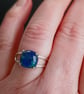 Azurite Malachite Sterling Silver Ring Size P-Q, size 56.5 - Image 2