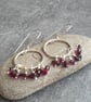 Garnet earrings, January birthstone, Deep red gemstone dangle earrings - Image 3