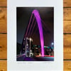 Squinty Bridge, Glasgow Signed Mounted Print FREE DELIVERY