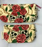 Skulls and Roses zip bag, Gothic makeup bag, 2 colour and size options, Handmade - Image 5