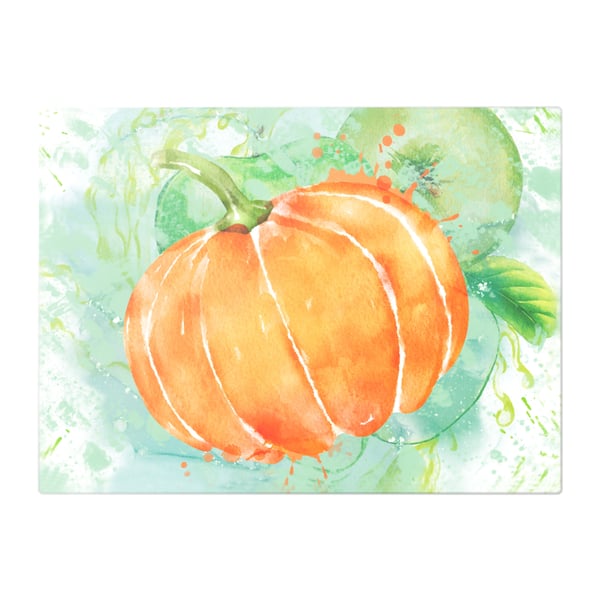 Centre Orange and Green Fruit Splash Glass Chopping Board