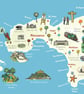 Cornwall illustrated map poster A3 - Image 2