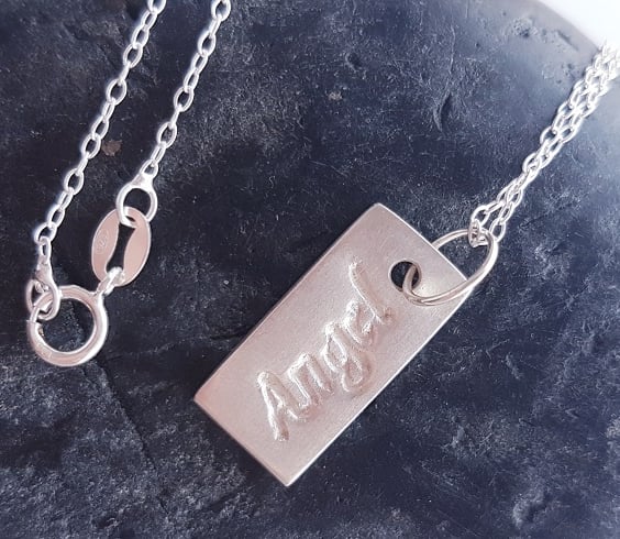 18" Sterling Silver Chain with Fine Silver Angel Pendant