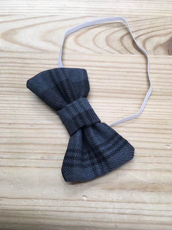 Grey Granite Tartan Bow Tie, babies, children's